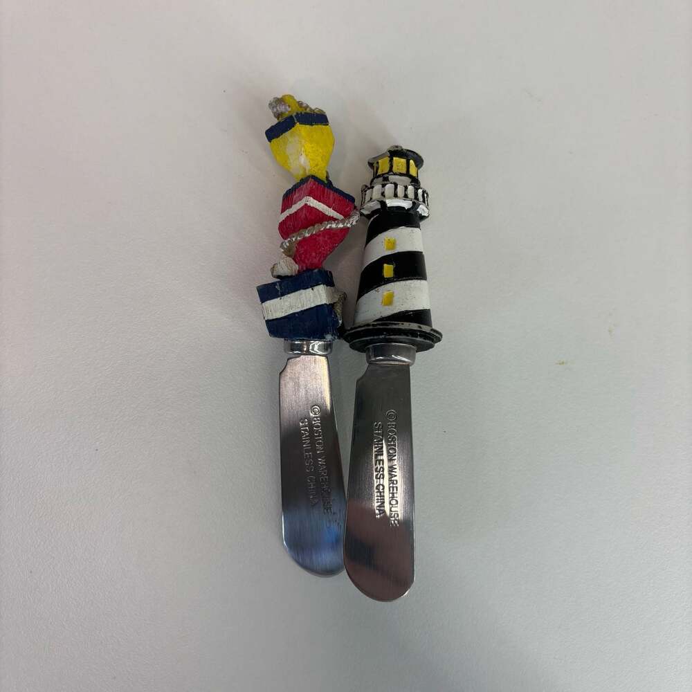 Boston Warehouse Nautical Lighthouse Novelty Cheese Spreaders, Set of 2